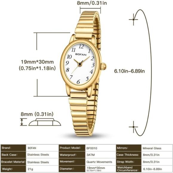 Small Gold Watches for Women Easy Read Ladies Quartz Wrist Watch main image 4